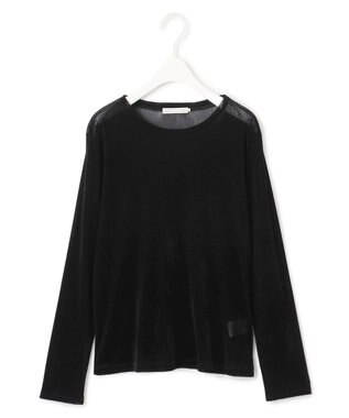 ICB L 【洗える】フロッキーベロア プルオーバー ブラック系