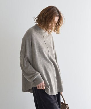 YECCA VECCA 裾ラメMIXラウンドヘムニット Gray Beige