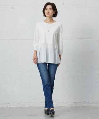 J.PRESS LADIES S 【洗える】BASIC STRETCH DENIM スキニー パンツ ユーズド系