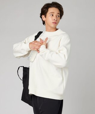 UNFILO MENS MOVE TEX モックネック裏起毛プルオーバー アイボリー系