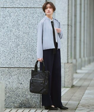 ICB 【先行予約・WEB限定カラーあり】マラボーテライトジョーゼット 半袖ボウタイ付きシャツカラートップス オフホワイト