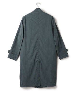 J.PRESS YORK STREET 【UNISEX】ナイロンワッシャーステンカラーコート スモーキーグリーン系