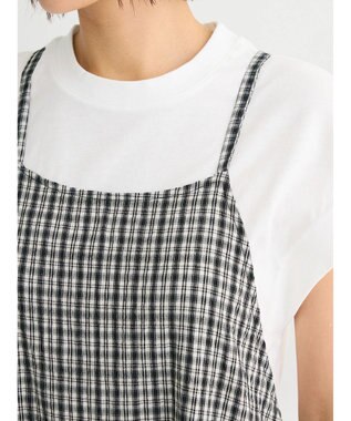 Green Parks ・Ｐｅｔｉｔ　Ｆｌｅｕｒ　チェックティアードキャミワンピ Off White