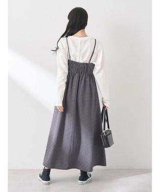 earth music&ecology ビスチェ風キャミドレ Check Black