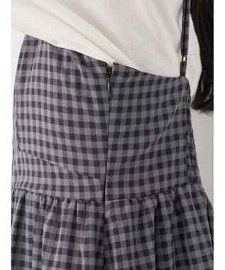 earth music&ecology ビスチェ風キャミドレ Check Black