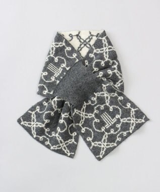 AURORA 【 LANVIN COLLECTION（ランバン コレクション） 】カシミヤ100%ニットキャンディーマフラー(WASH) ミディアムグレー