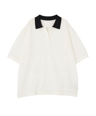 earth music&ecology シアーポロプルオーバー Off White