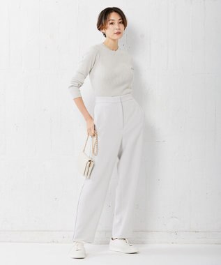 ICB 【洗える】 コンパクトリブ  クルーネックプルオーバー トープ系