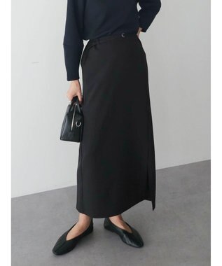 Green Parks 〈選べるきれシル〉Ｉラインロング丈スカート Black