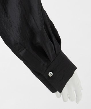 23区 【GOLD LABEL】シルクワッシャー 長袖ワンピース ブラック系