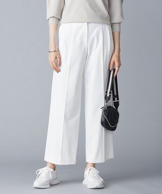 ICB 【洗える】T/Rドライギャバ  ワイドストレートパンツ アイボリー系