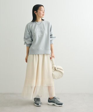 Green Parks メッシュティアードスカート Ecru