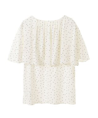earth music&ecology ケープカラーブラウス Dot
