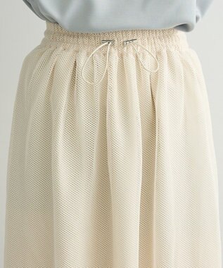 Green Parks メッシュティアードスカート Ecru