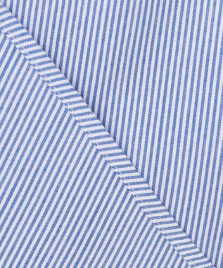 UNFILO MENS コットンライク レギュラーカラー シャツ ブルーストライプ