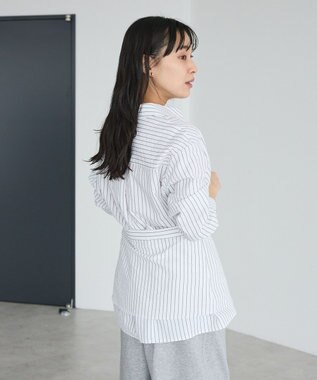 CRAFT STANDARD BOUTIQUE 2点セット / レイヤードデザインシャツ Stripe White