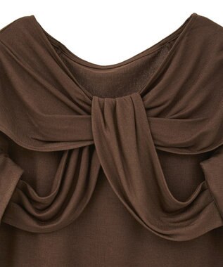 earth music&ecology リボンライクドレーププルオーバー Brown