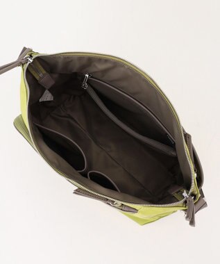 Y'SACCS ナイロン×リサイクルレザー　コンビマルチショルダー ライトグリーン
