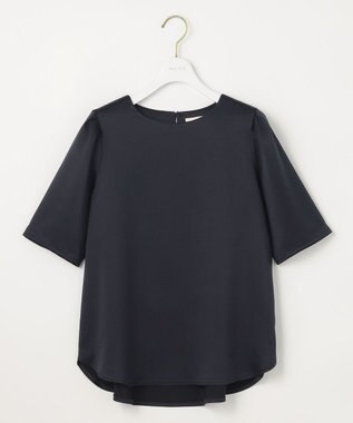 ANY SIS 【洗える】サテン プルオーバー ネイビー