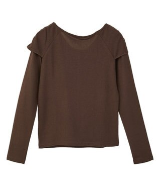 earth music&ecology リボンライクドレーププルオーバー Brown