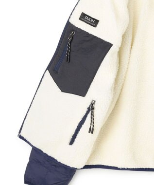 UNFILO 【120-150cm】TAION リバーシブルボア ダウンジャケット(UNISEX) ネイビー×アイボリー