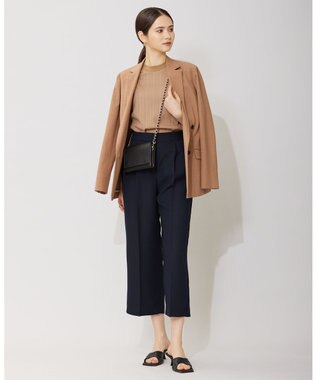 ICB 【洗える】 ランダムストライプリップル プルオーバー レディッシュブラウン系