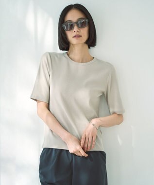 UNFILO テレコ ハーフスリーブTシャツ グレージュ