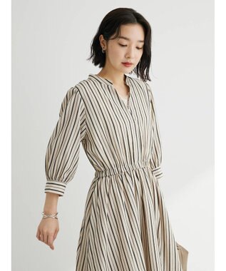 Green Parks ・ＥＬＥＮＣＡＲＥ　ＤＵＥ　ドビーストライプワンピ Beige