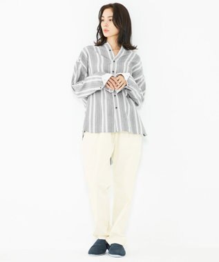 JOSEPH ABBOUD MOUNTAIN 【SPACE／UNISEX】JCヘリンボンワイドストライプ シャツ ライトグレー系2