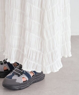 Green Parks ボイルシャーリングフレアスカート Off White