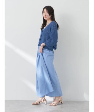 earth music&ecology 透かし編みテープヤーンカーディガン Pink