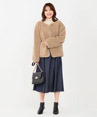 ANY SIS 【2WAY】リバーシブルショートボア アウター ベージュ