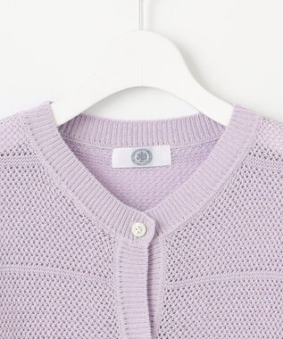 J.PRESS LADIES L 【洗える】PATTERN MESH ドルマンスリーブ カーディガン ラベンダー系