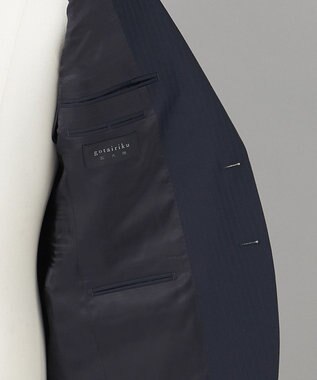 GOTAIRIKU 【オールシーズン対応】WOOL×POLYESTER ライトウェイト スーツ（ネイビーストライプ） ネイビー系1
