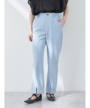 earth music&ecology カットツイルスリットセミフレアパンツ Blue