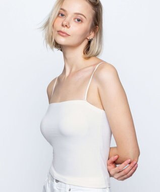 AMPHI カップ付きインナー 【ブラトップ】 ストラップ取り外し可 上向きで立体的なバストシルエット しめつけ感が少ない 脇スッキリ JWG102 アンフィ／ワコール アイボリー