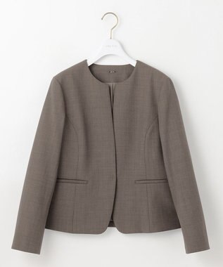 ANY SIS L 【WEB限定】ウーステッドエステル クルーネック ジャケット モカグレー