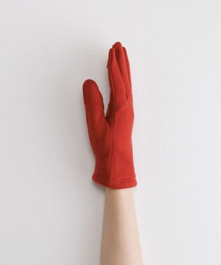 ORuKuBET おさんぽねこ刺繍ジャージグローブ(WOMEN)【タッチパネル対応】 レッド