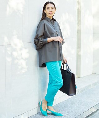 自由区 【カタログ掲載・自由区名品パンツ・新色追加】コットンサテンテーパード パンツ