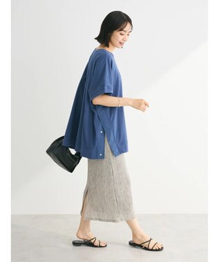 Green Parks フレンチスリーブ脇ドッキングカットプルオーバー Blue