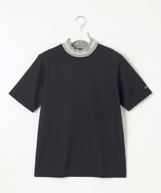 23区GOLF 【WEB限定】【MEN】【吸水速乾/UVケア】襟ロゴ モックネックシャツ ブラック系