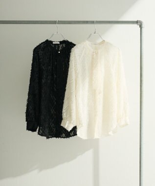 Green Parks Ｏ．フサフサ２ｗａｙボウタイブラウス Off White