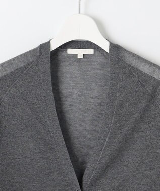 自由区 【洗える】ブライトシアー カーディガン チャコール