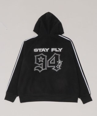 WEGO ラインフリースパーカー ブラック