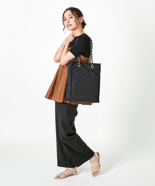 LeSportsac CHAIN N/S TOTE/ブラックチェーンキルト ブラックチェーンキルト