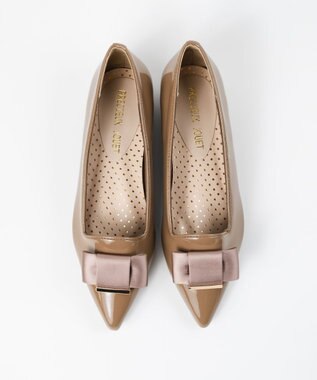 BONTRE 【PRECIEUX JOUET/プレシュウジュエ】ポインテッドリボンパンプス ライトブラウン