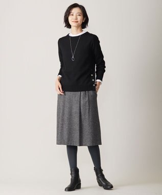 J.PRESS LADIES シルクネップ ツイード スカート ライトグレー系