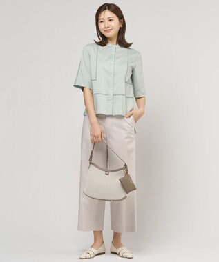 J.PRESS LADIES S 【WEB限定カラーあり・一枚で着映え】ラミー ポプリン ボクシーシャツ ミント系