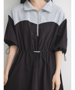 earth music&ecology ハーフＺＩＰミニワンピース Black