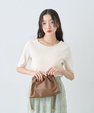 earth music&ecology リブメロープルオーバー Ivory